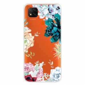 Handyhülle Für Xiaomi Redmi 9C Nahtlose Aquarellblumen