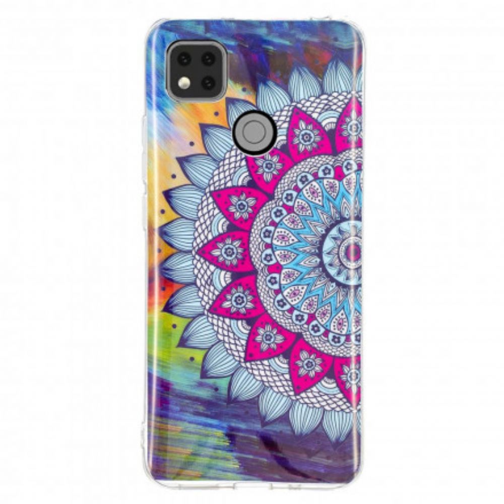 Hülle Für Xiaomi Redmi 9C Fluoreszierendes Buntes Mandala