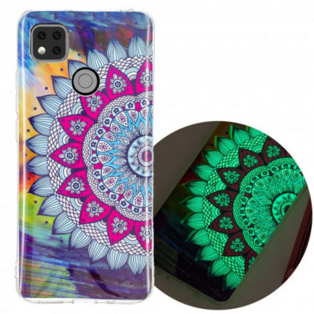 Hülle Für Xiaomi Redmi 9C Fluoreszierendes Buntes Mandala