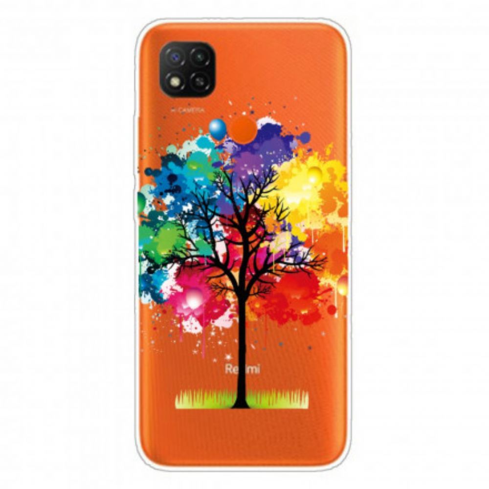 Hülle Für Xiaomi Redmi 9C Transparenter Aquarellbaum