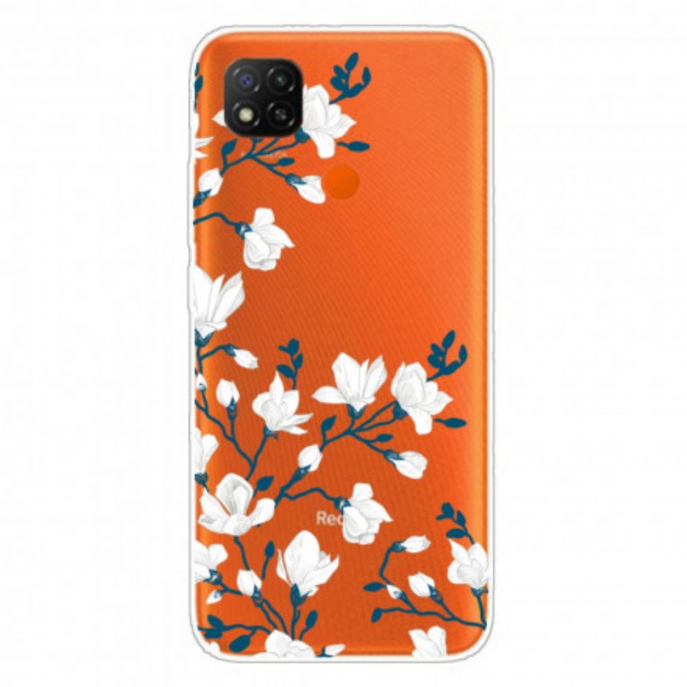 Hülle Für Xiaomi Redmi 9C Weiße Blumen