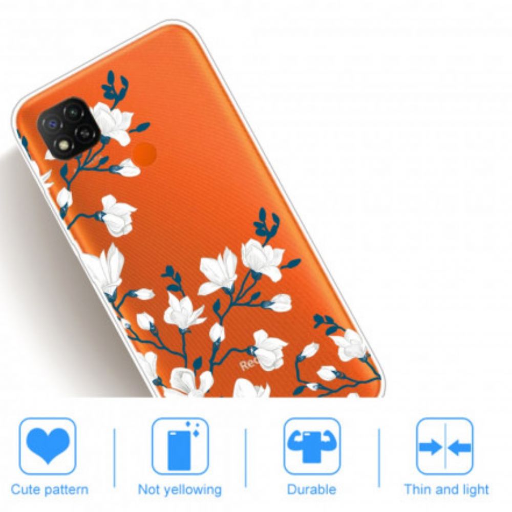 Hülle Für Xiaomi Redmi 9C Weiße Blumen