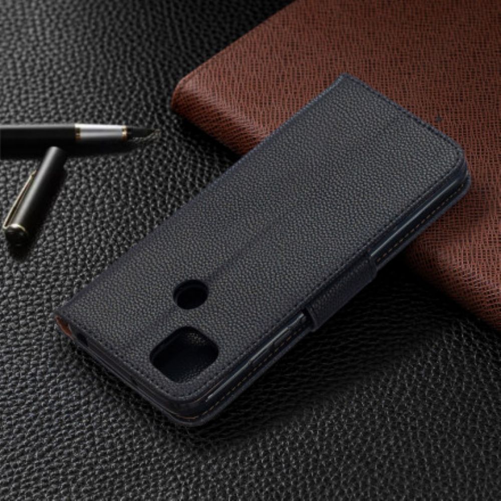 Lederhüllen Für Xiaomi Redmi 9C Flip Case Litschi-klappe Schräg