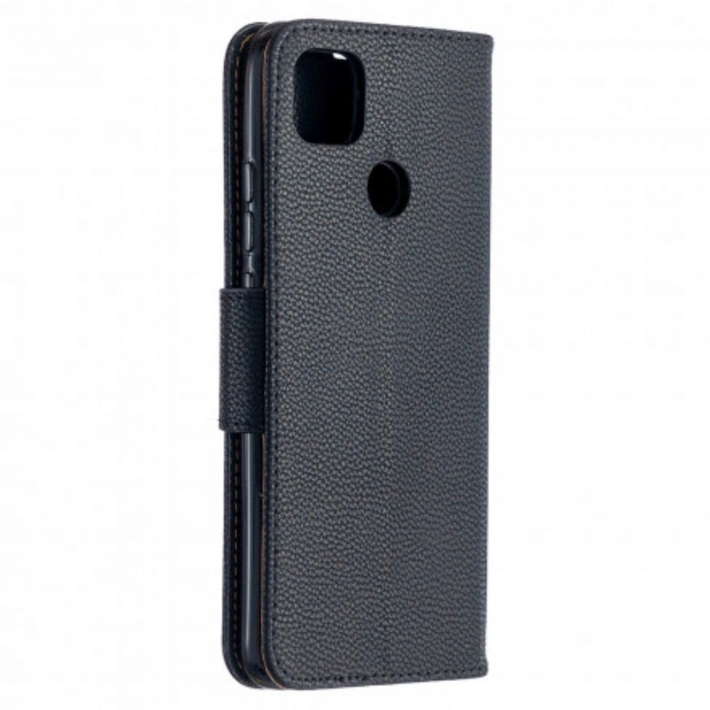 Lederhüllen Für Xiaomi Redmi 9C Flip Case Litschi-klappe Schräg