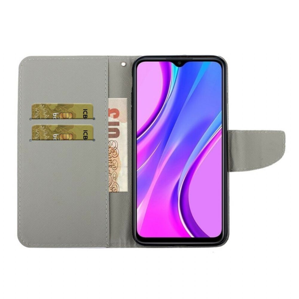 Lederhüllen Für Xiaomi Redmi 9C Mit Kordel Tanga-gänseblümchen