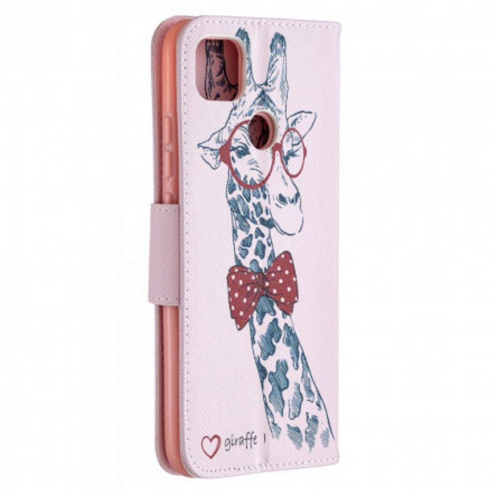 Lederhüllen Für Xiaomi Redmi 9C Nerdige Giraffe