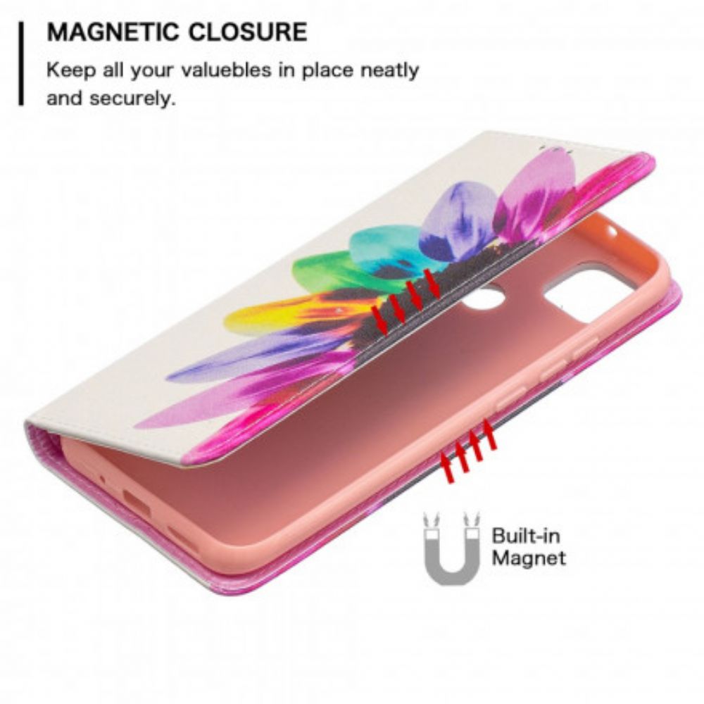 Schutzhülle Für Xiaomi Redmi 9C Flip Case Aquarell Blume