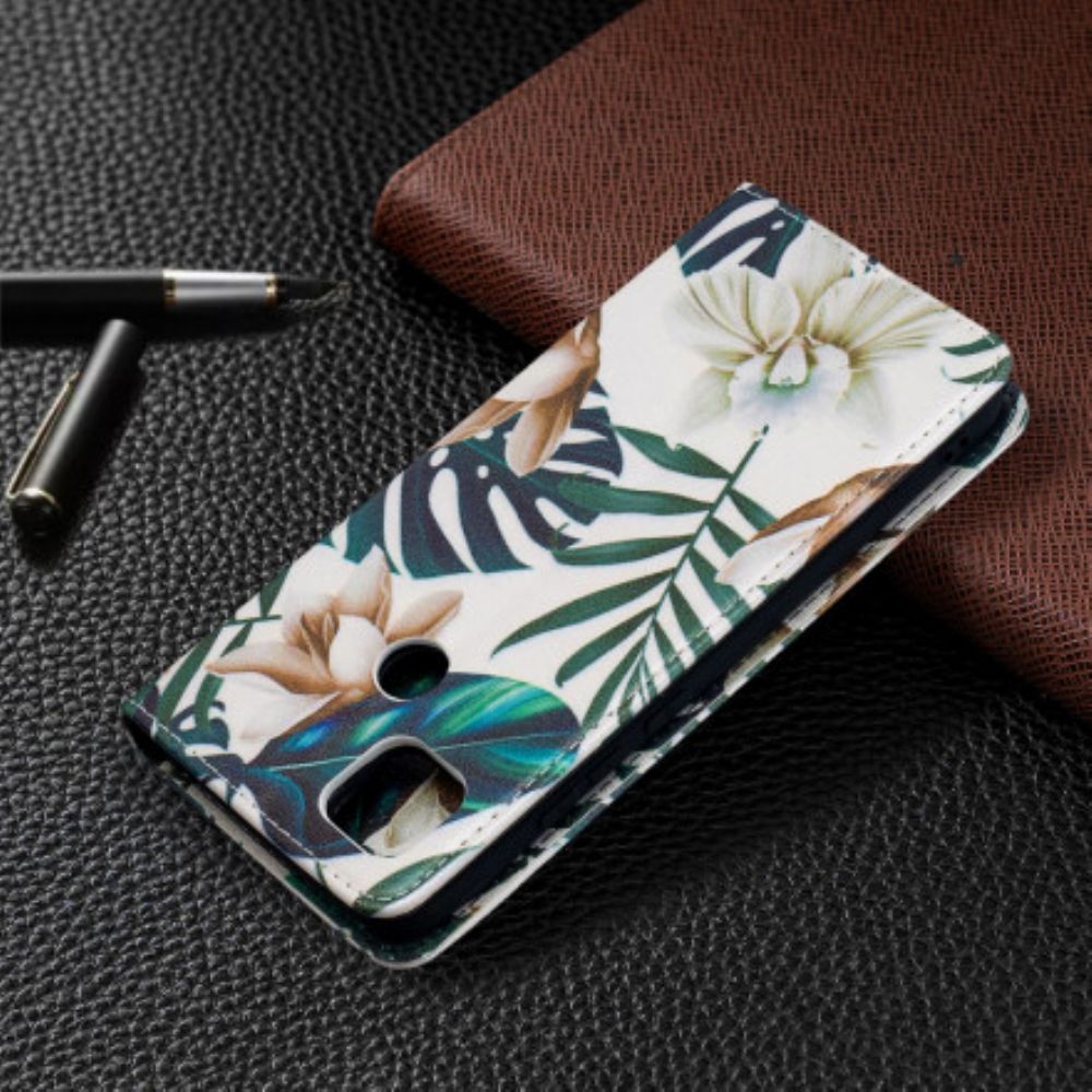 Schutzhülle Für Xiaomi Redmi 9C Flip Case Blätter