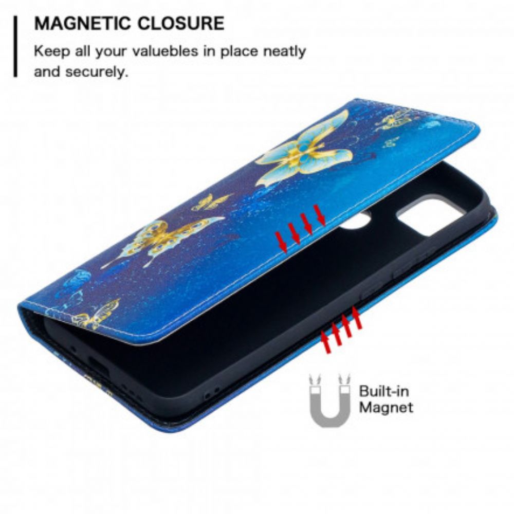 Schutzhülle Für Xiaomi Redmi 9C Flip Case Bunte Schmetterlinge