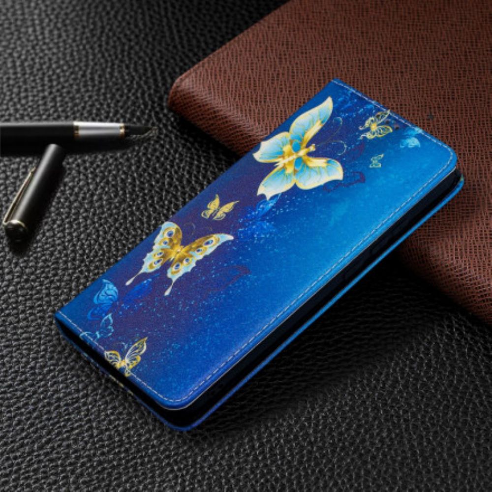 Schutzhülle Für Xiaomi Redmi 9C Flip Case Bunte Schmetterlinge