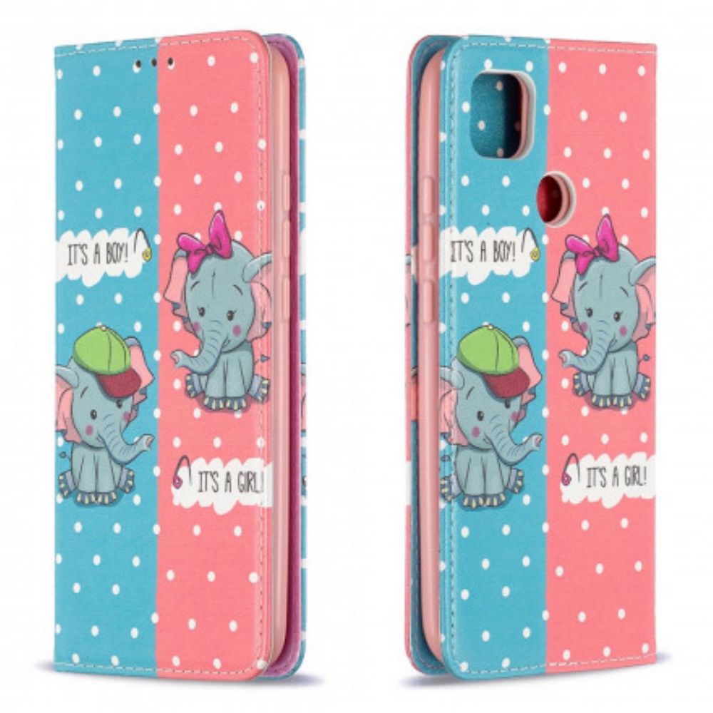 Schutzhülle Für Xiaomi Redmi 9C Flip Case Elefantenbabys