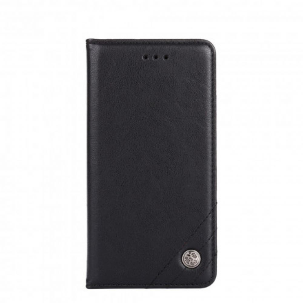 Schutzhülle Für Xiaomi Redmi 9C Flip Case Lederoptik Mit Nieten