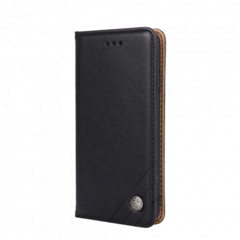 Schutzhülle Für Xiaomi Redmi 9C Flip Case Lederoptik Mit Nieten