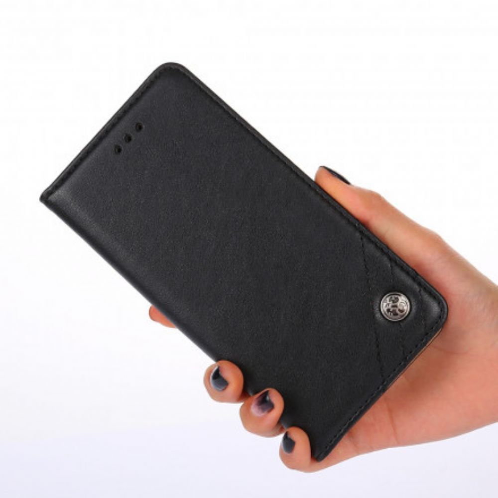 Schutzhülle Für Xiaomi Redmi 9C Flip Case Lederoptik Mit Nieten