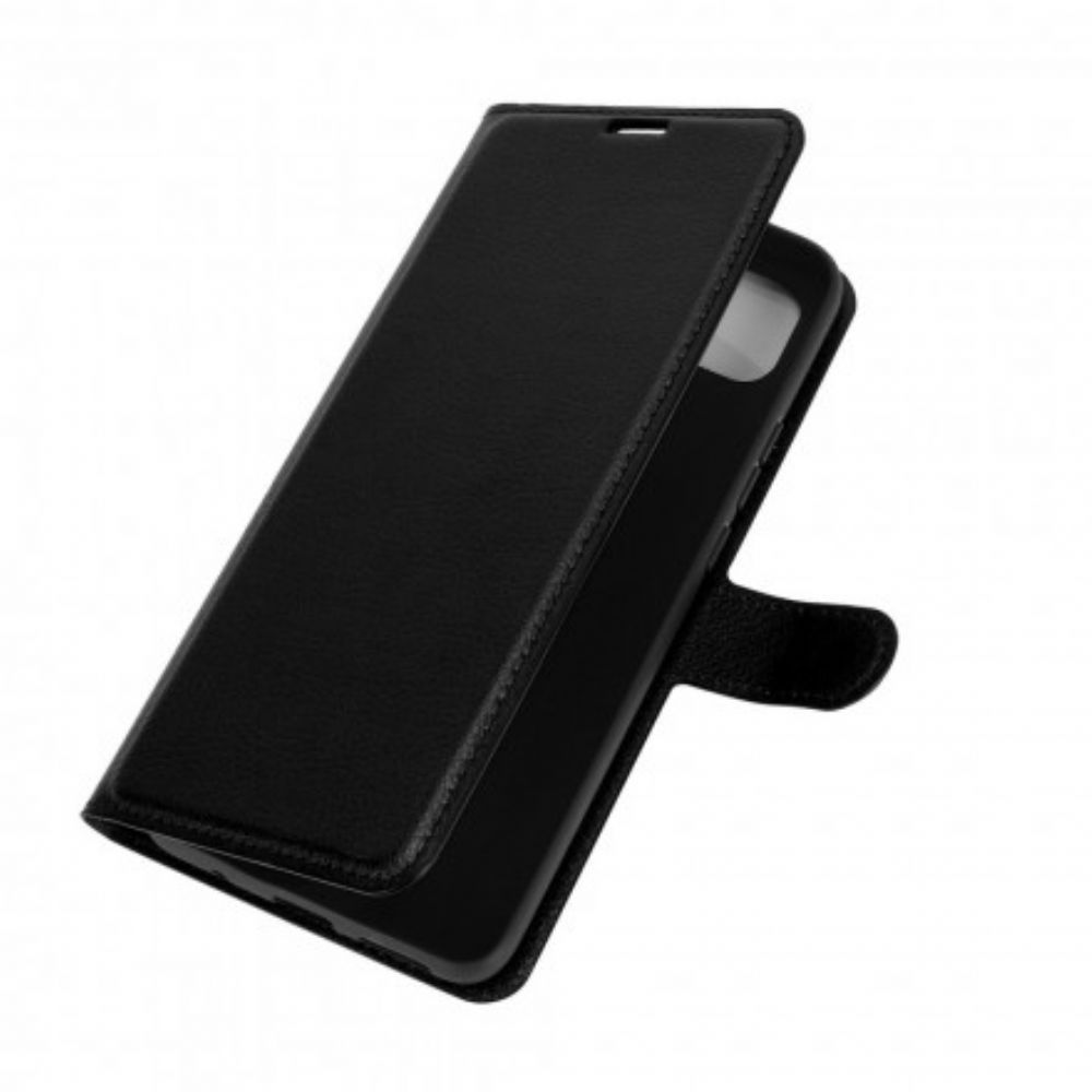 Flip Case Für Moto G9 Power Klassischer Litschi-effekt