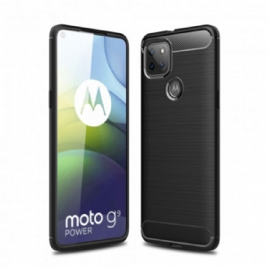 Hülle Für Moto G9 Power Gebürstete Kohlefaser