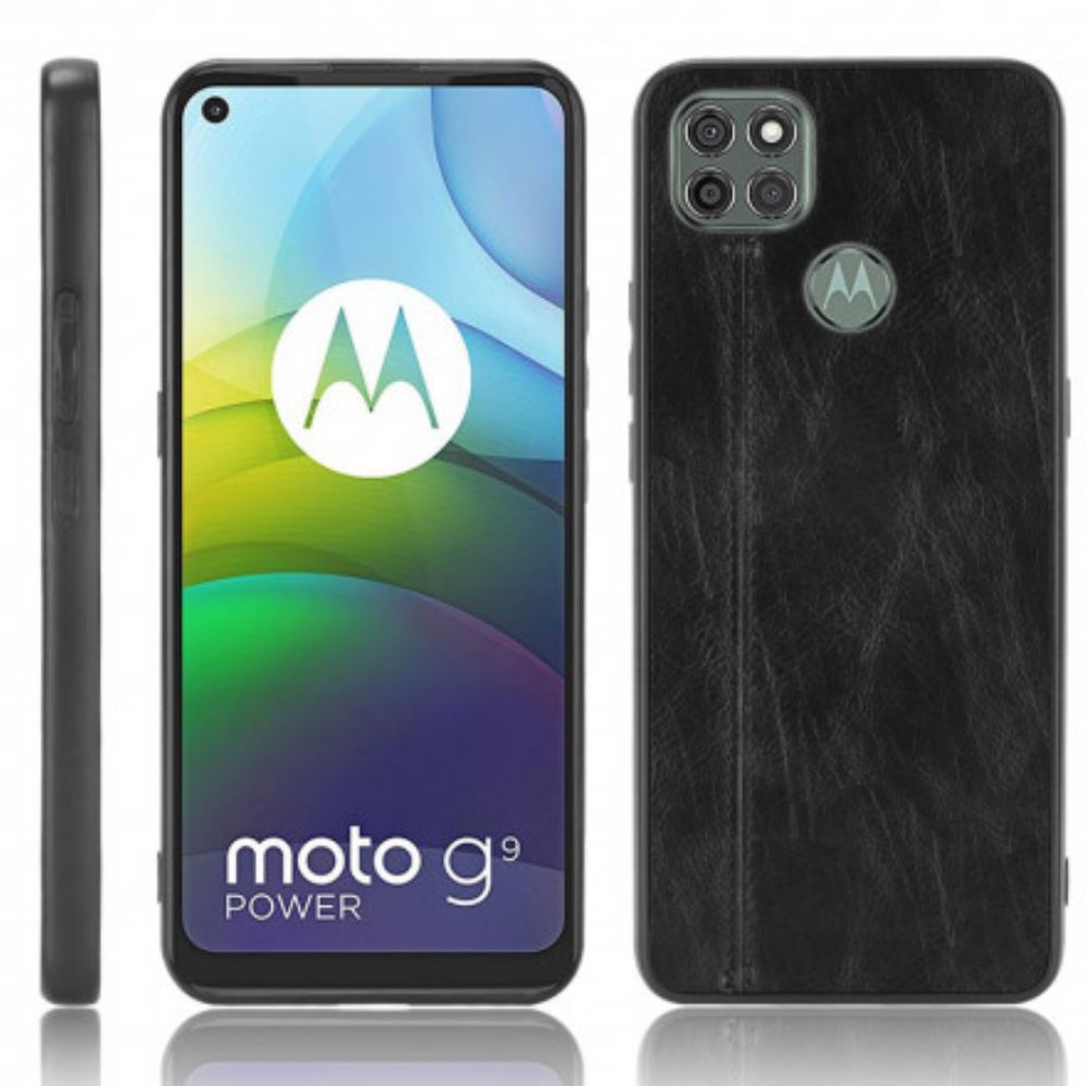 Hülle Für Moto G9 Power Naht Lederoptik