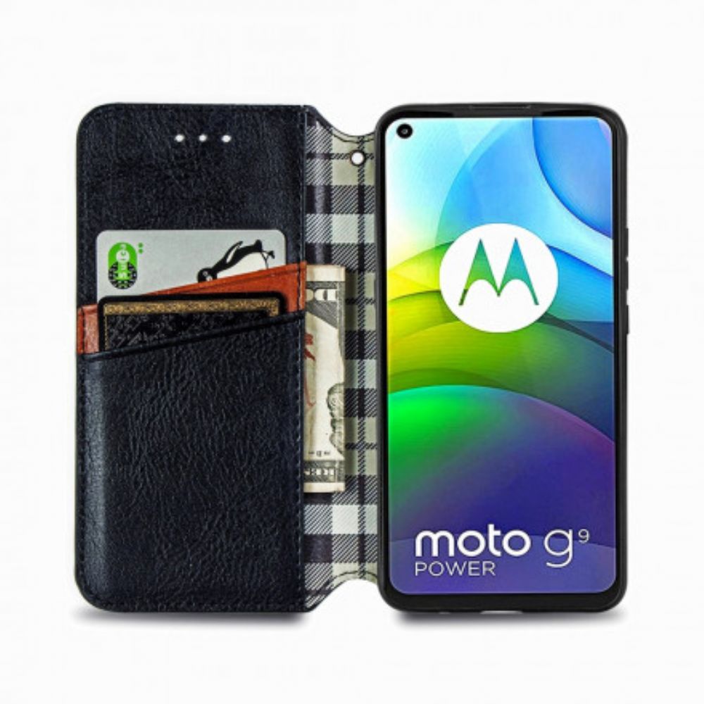 Schutzhülle Für Moto G9 Power Flip Case Ledereffekt Mit Rautenstruktur