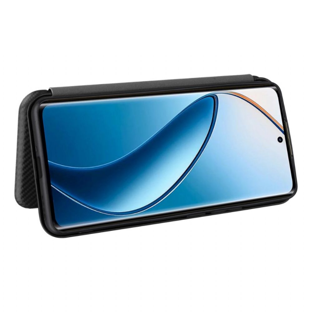 Flip Case Für Realme 12 Pro / 12 Pro Plus Kohlefaser