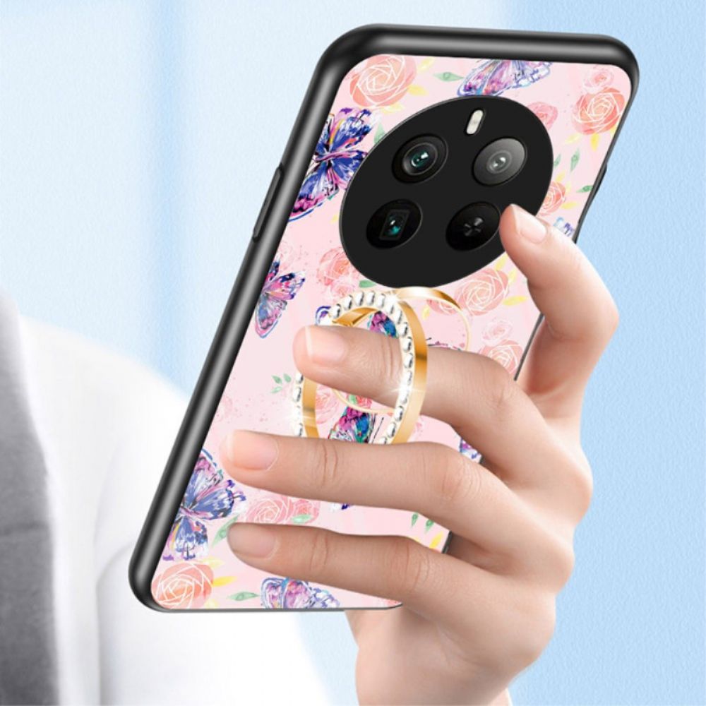 Hülle Realme 12 Pro / 12 Pro Plus Handyhülle Butterfly-serie Mit Ringhalterung Aus Gehärtetem Glas