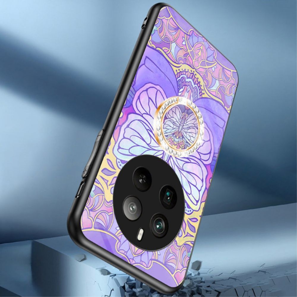 Hülle Realme 12 Pro / 12 Pro Plus Handyhülle Butterfly-serie Mit Ringhalterung Aus Gehärtetem Glas