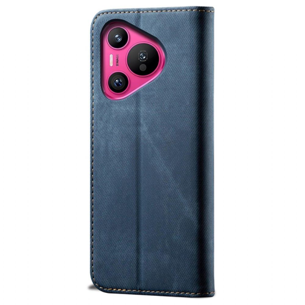 Flip Case Für Huawei Pura 70 Jeansstoff