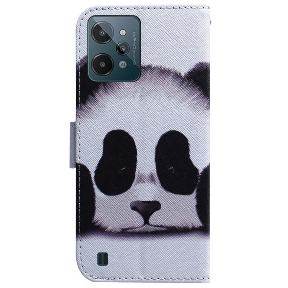 Flip Case Für Realme C31 Hübscher Panda