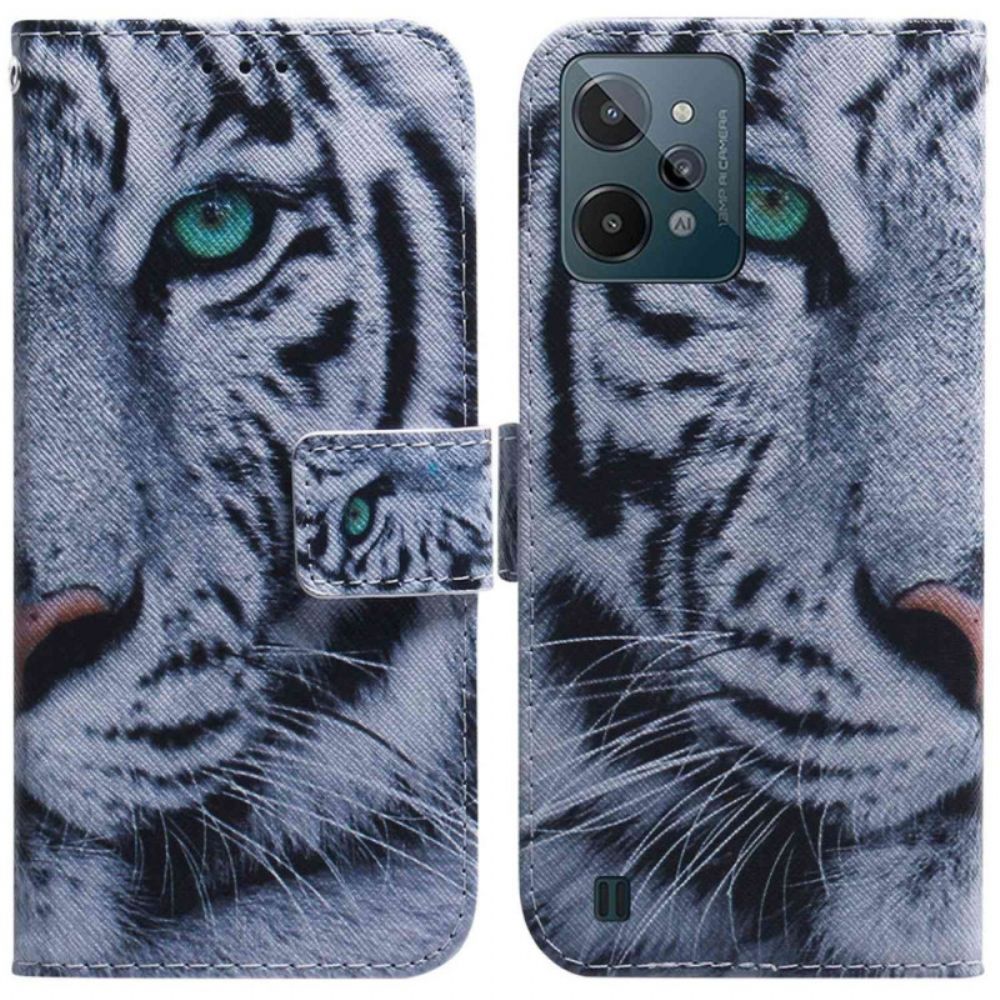 Flip Case Für Realme C31 Tigerkopf