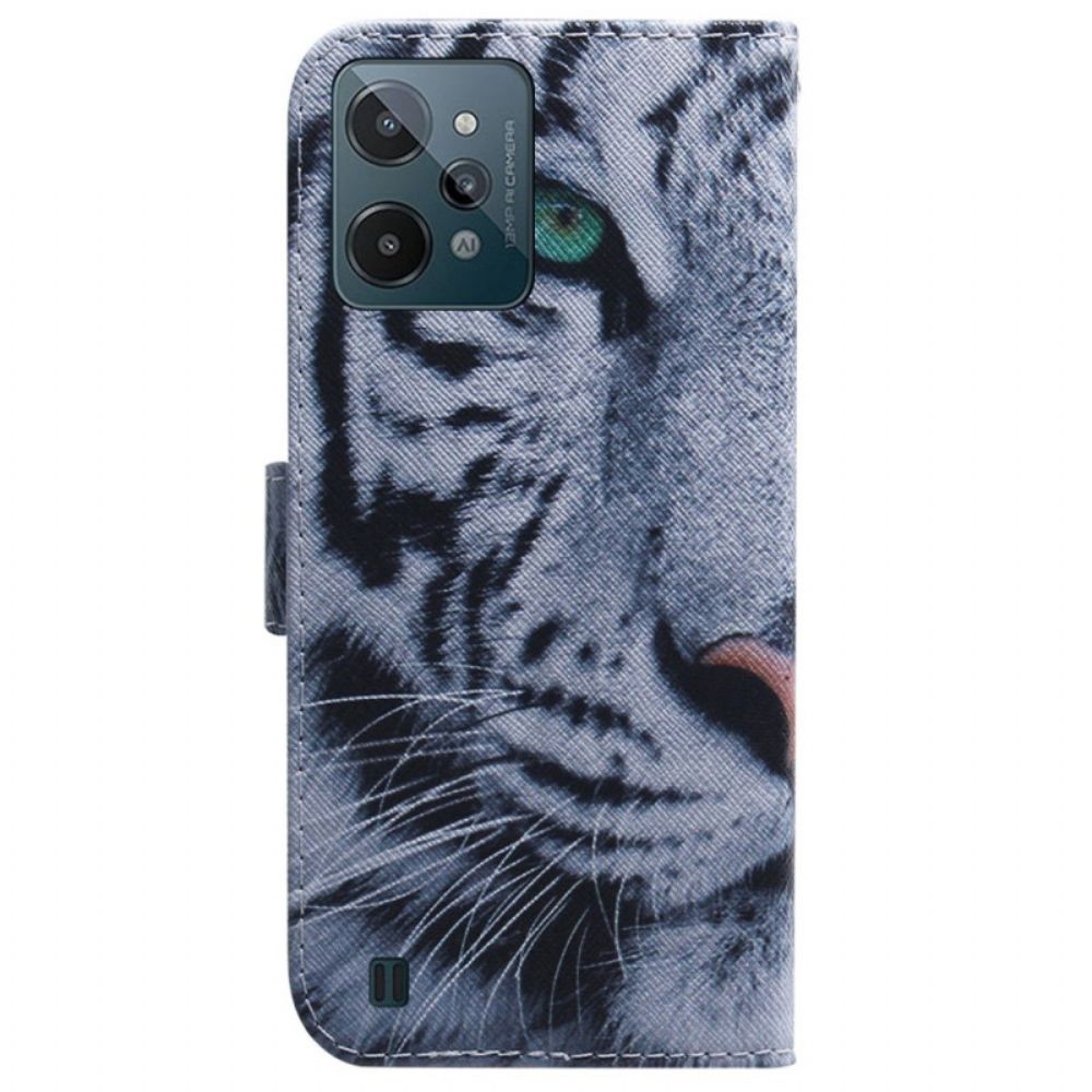 Flip Case Für Realme C31 Tigerkopf