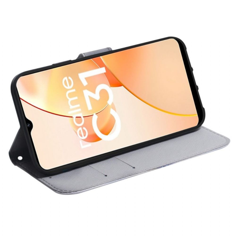 Flip Case Für Realme C31 Tigerkopf