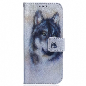 Flip Case Für Realme C31 Wolfskopf