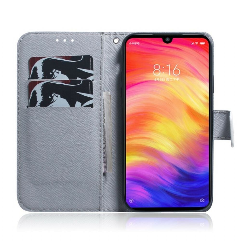 Flip Case Für Xiaomi Redmi Note 7 Gemälde Von Eulen