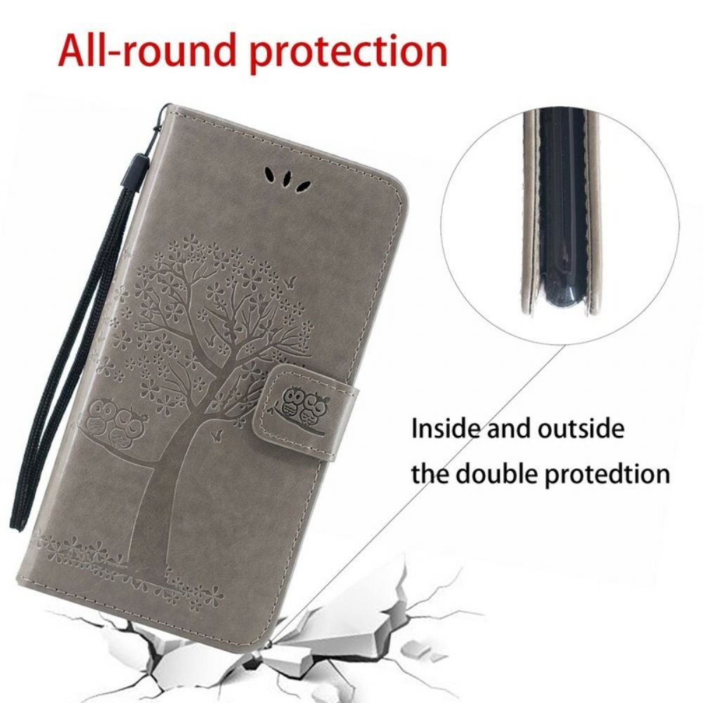 Flip Case Für Xiaomi Redmi Note 7 Mit Kordel Baum Und Riemcheneulen