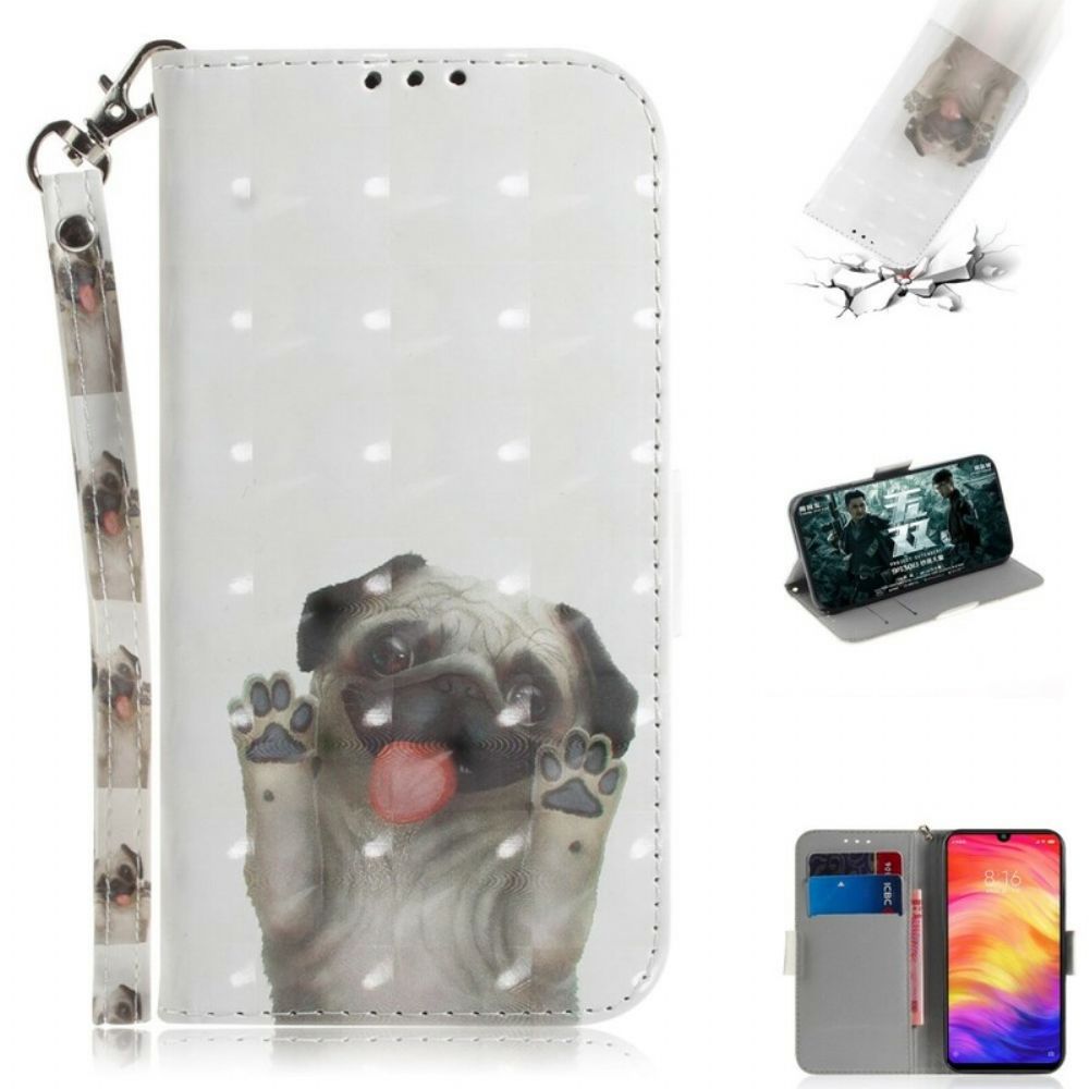 Flip Case Für Xiaomi Redmi Note 7 Mit Kordel Love My Dog Mit Lanyard