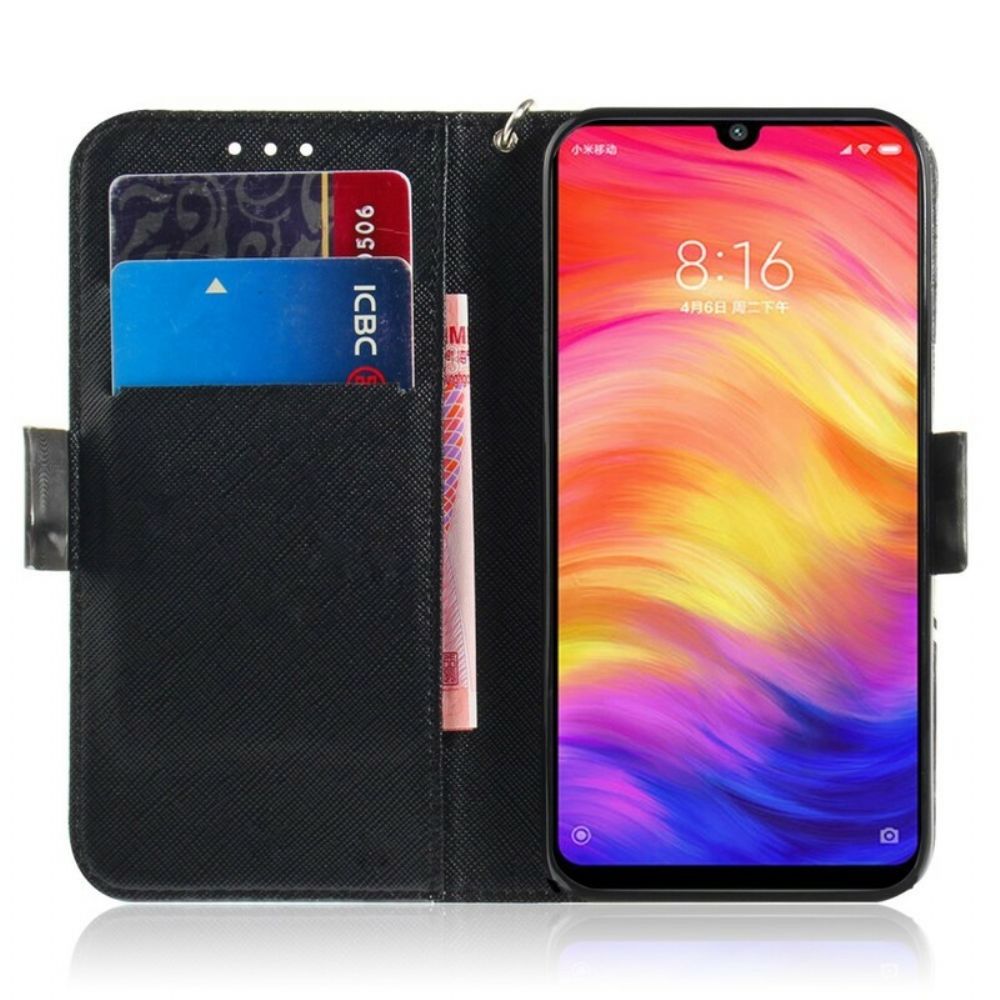 Flip Case Für Xiaomi Redmi Note 7 Mit Kordel Meisterhafte Lanyard-manda