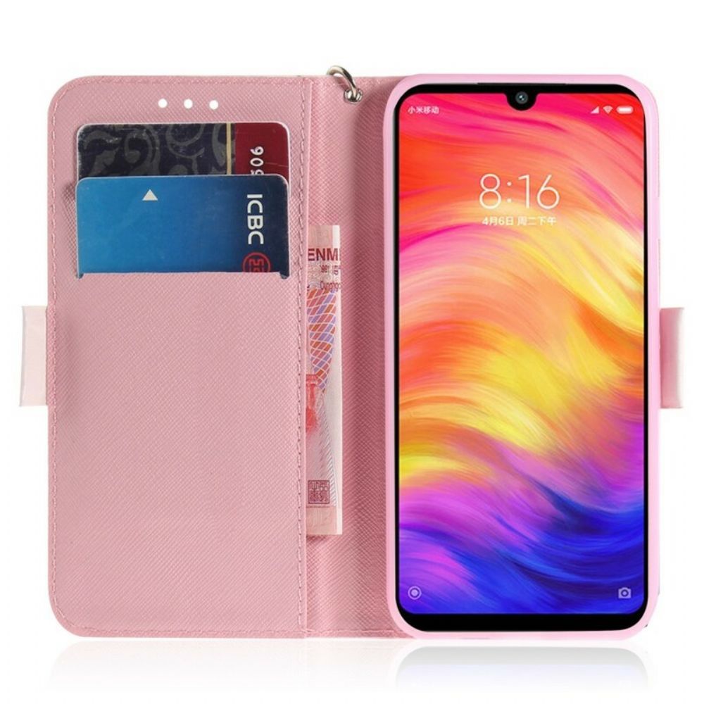 Flip Case Für Xiaomi Redmi Note 7 Mit Kordel Riemenpumpe