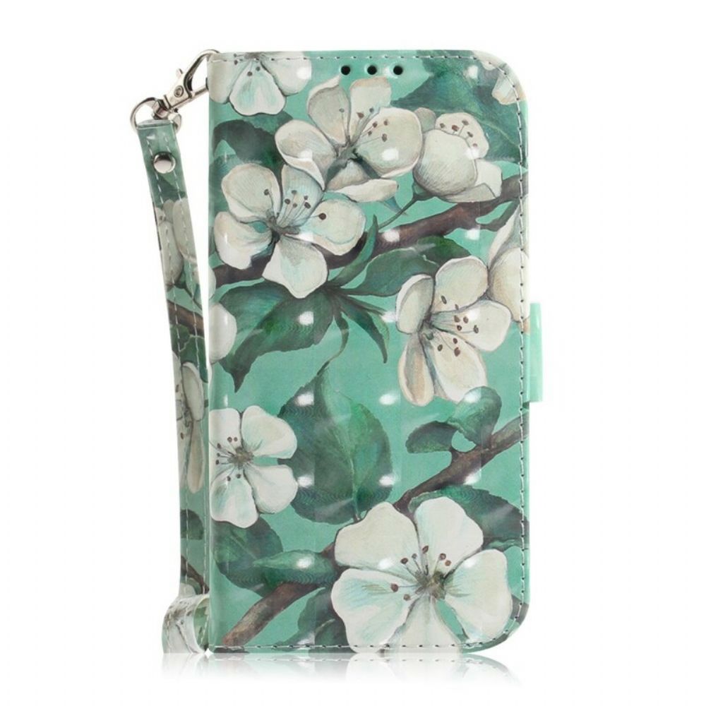 Flip Case Für Xiaomi Redmi Note 7 Mit Kordel Tanga Blumenzweig