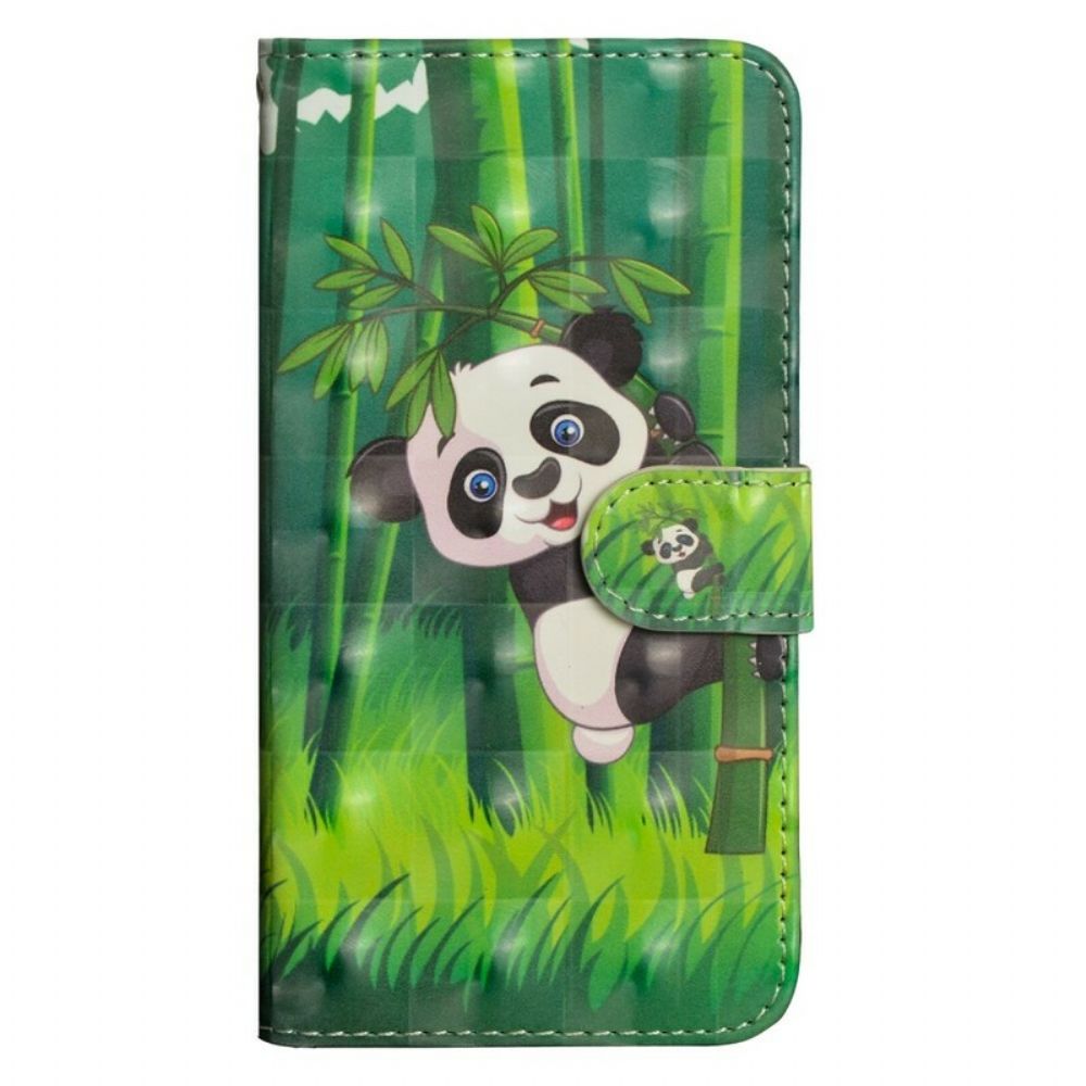 Flip Case Für Xiaomi Redmi Note 7 Panda Und Bambus