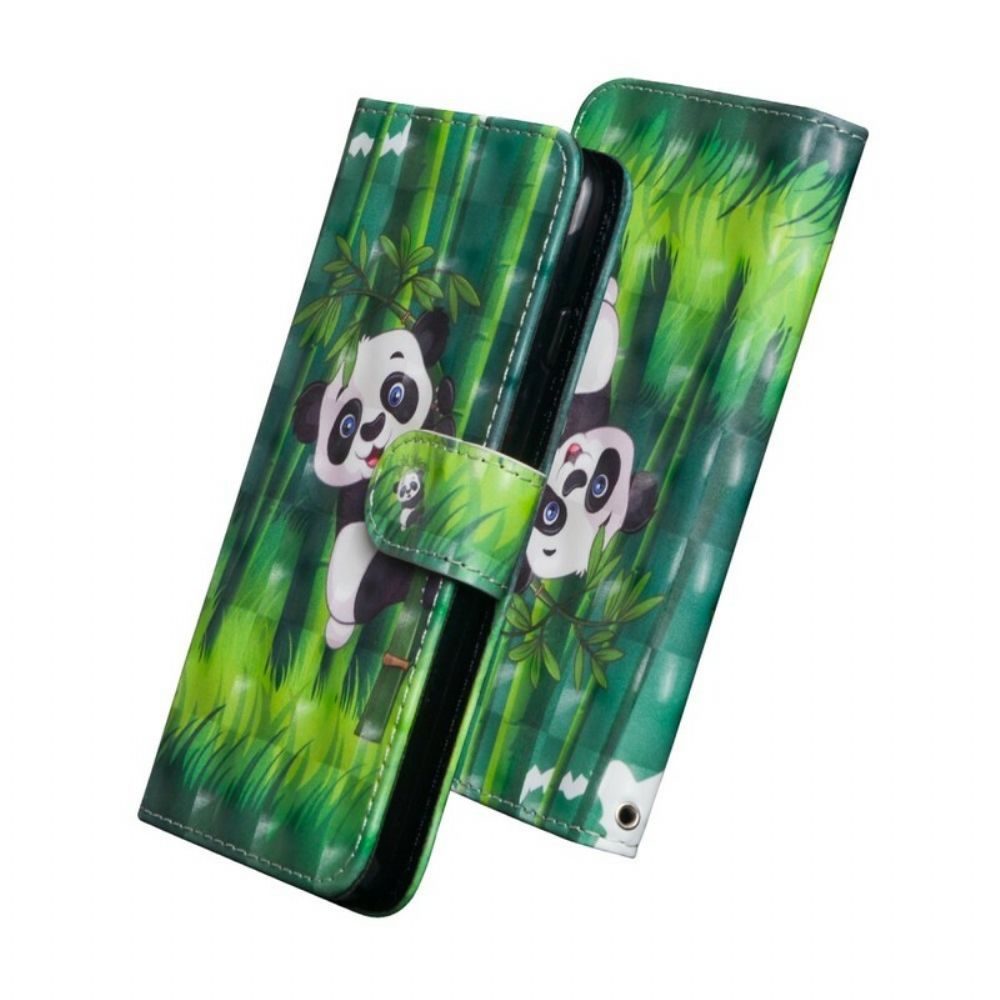 Flip Case Für Xiaomi Redmi Note 7 Panda Und Bambus