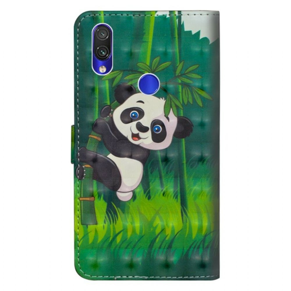 Flip Case Für Xiaomi Redmi Note 7 Panda Und Bambus