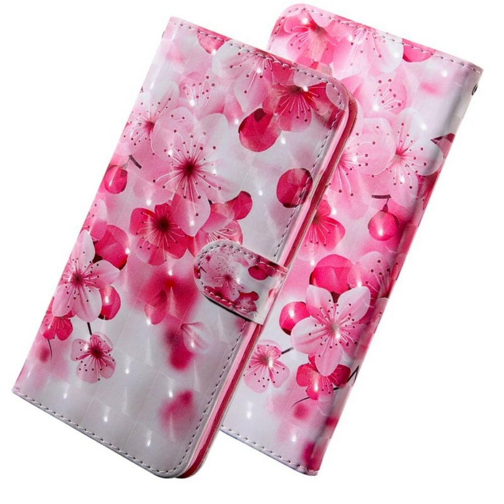 Flip Case Für Xiaomi Redmi Note 7 Rosa Blumen