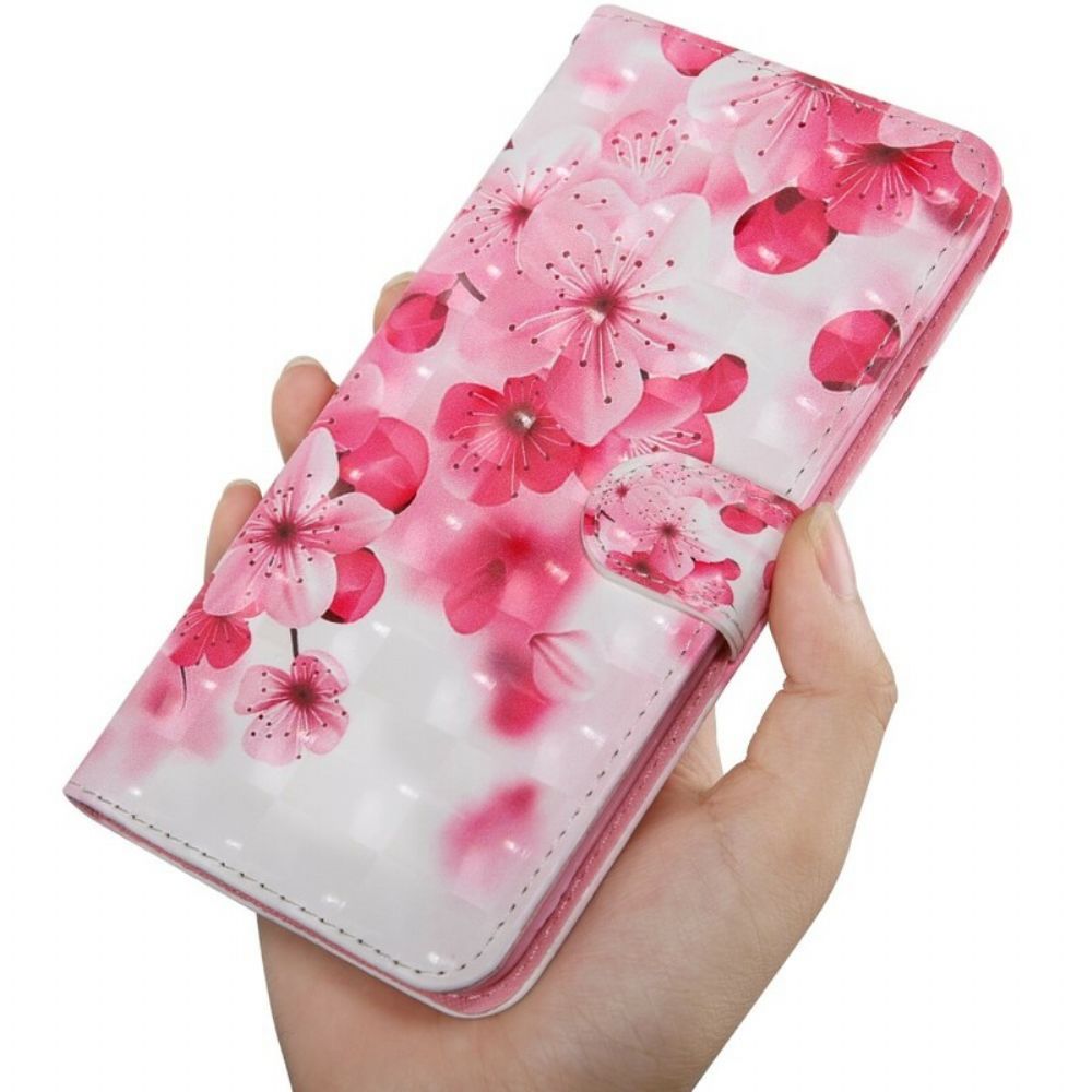 Flip Case Für Xiaomi Redmi Note 7 Rosa Blumen