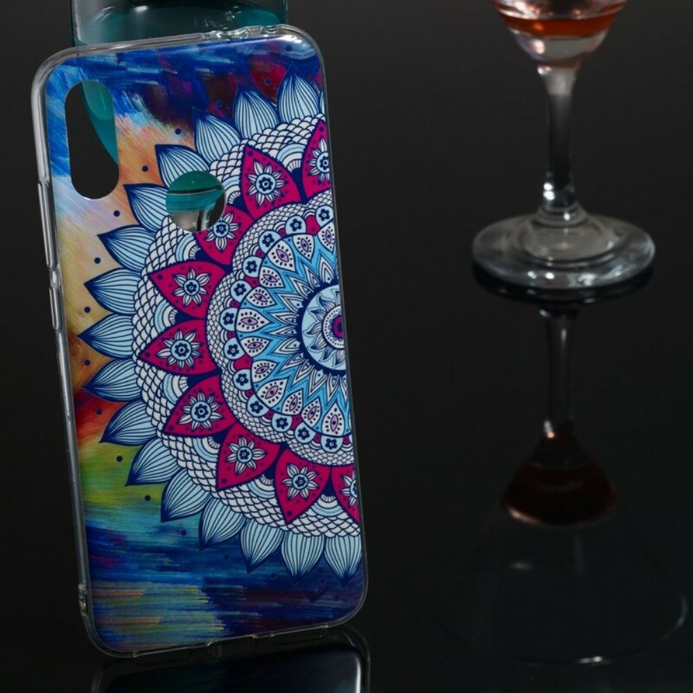 Handyhülle Für Xiaomi Redmi Note 7 Fluoreszierendes Buntes Mandala