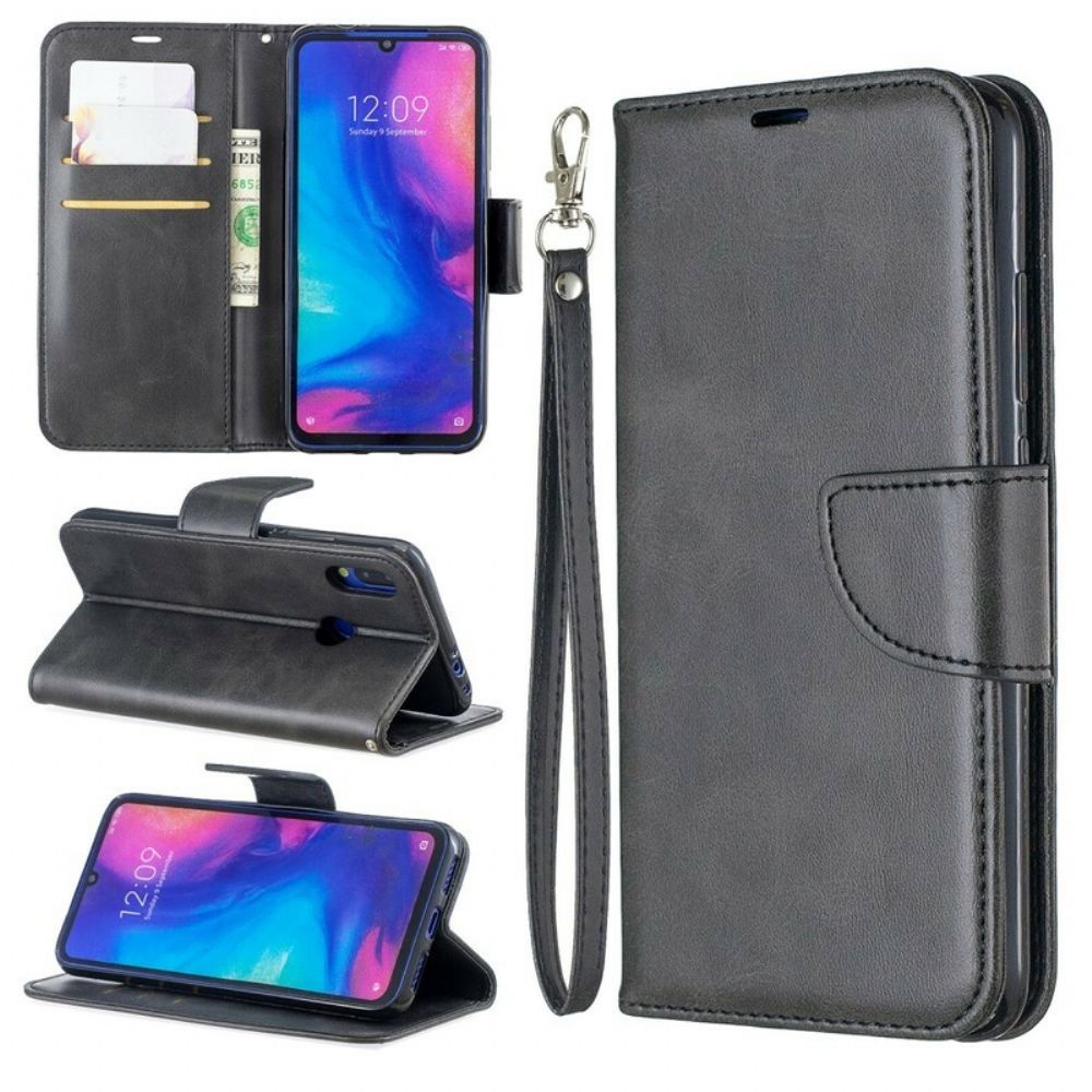 Lederhüllen Für Xiaomi Redmi Note 7 Flip Case Glatte Schräge Klappe