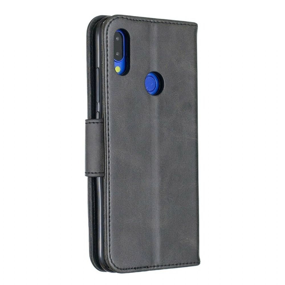 Lederhüllen Für Xiaomi Redmi Note 7 Flip Case Glatte Schräge Klappe