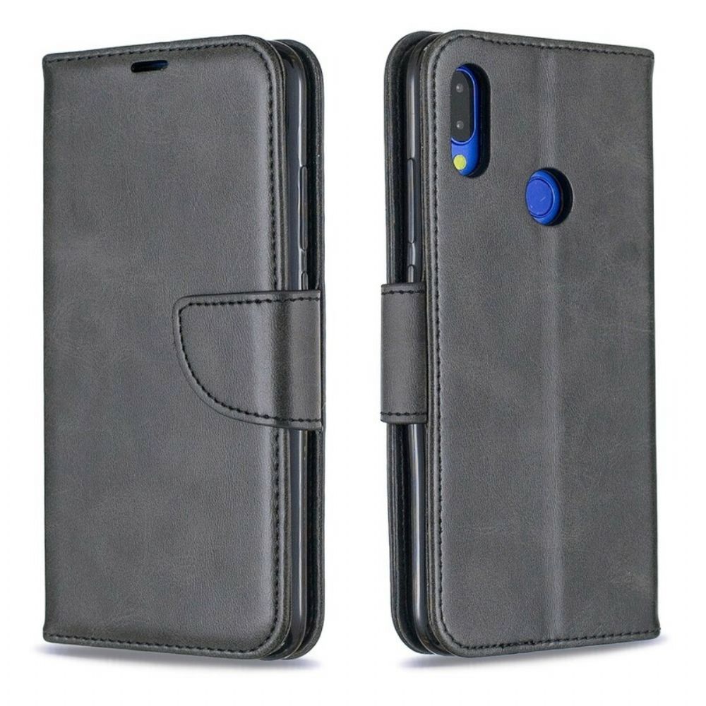 Lederhüllen Für Xiaomi Redmi Note 7 Flip Case Glatte Schräge Klappe