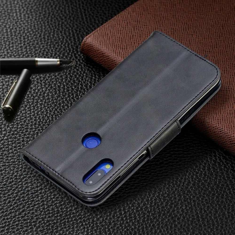 Lederhüllen Für Xiaomi Redmi Note 7 Flip Case Glatte Schräge Klappe