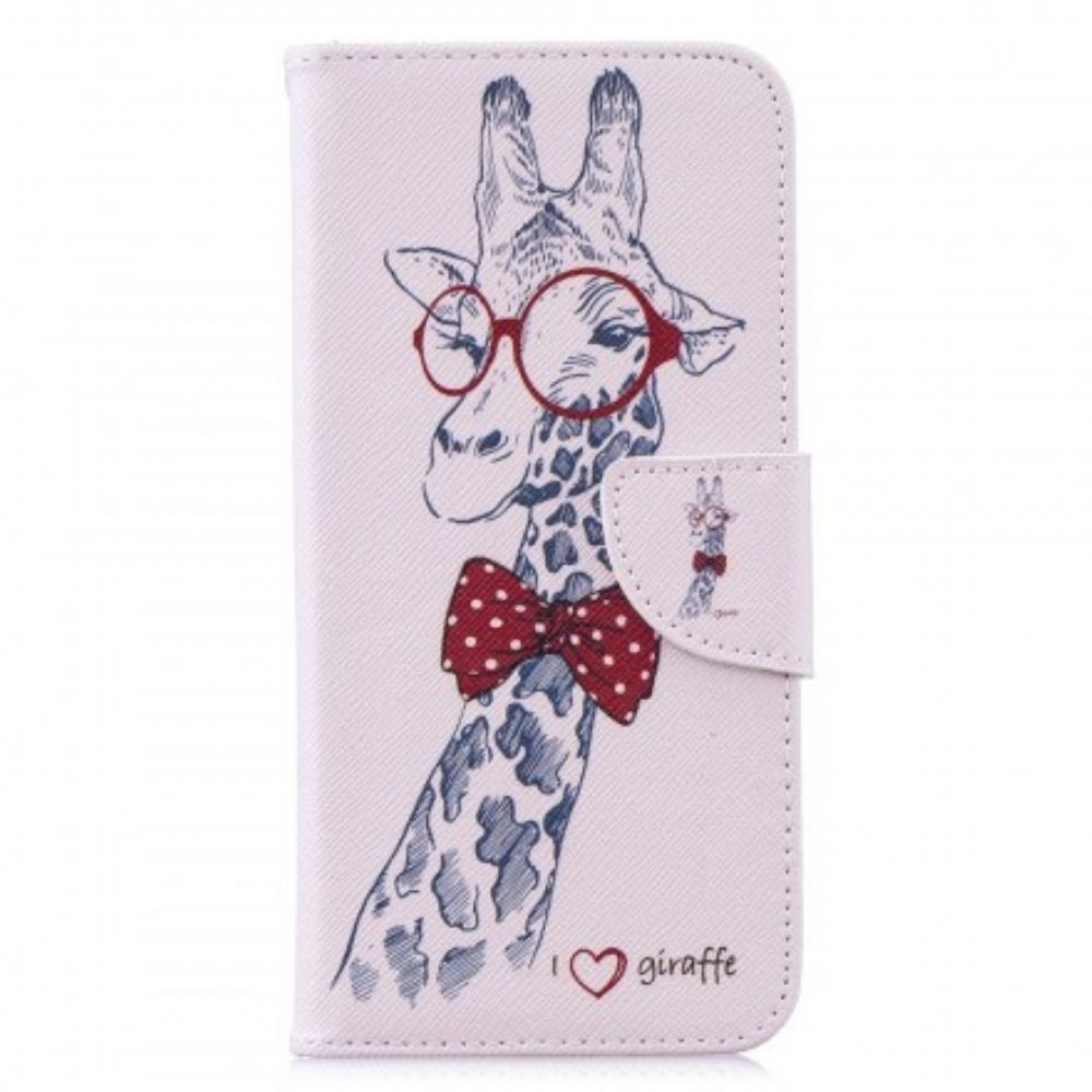 Lederhüllen Für Xiaomi Redmi Note 7 Nerdige Giraffe