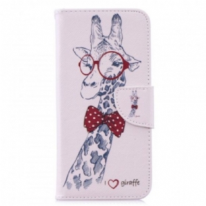 Lederhüllen Für Xiaomi Redmi Note 7 Nerdige Giraffe