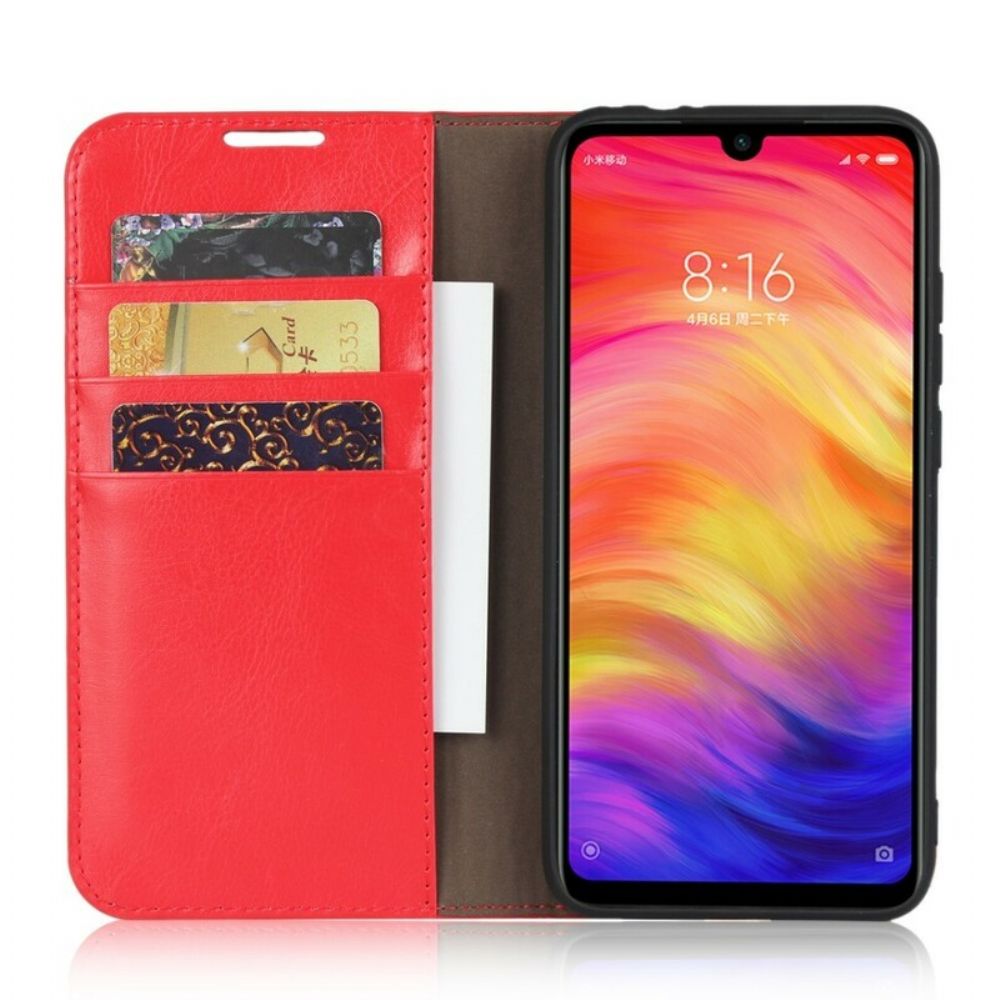 Schutzhülle Für Xiaomi Redmi Note 7 Flip Case Echt Gealtertes Leder